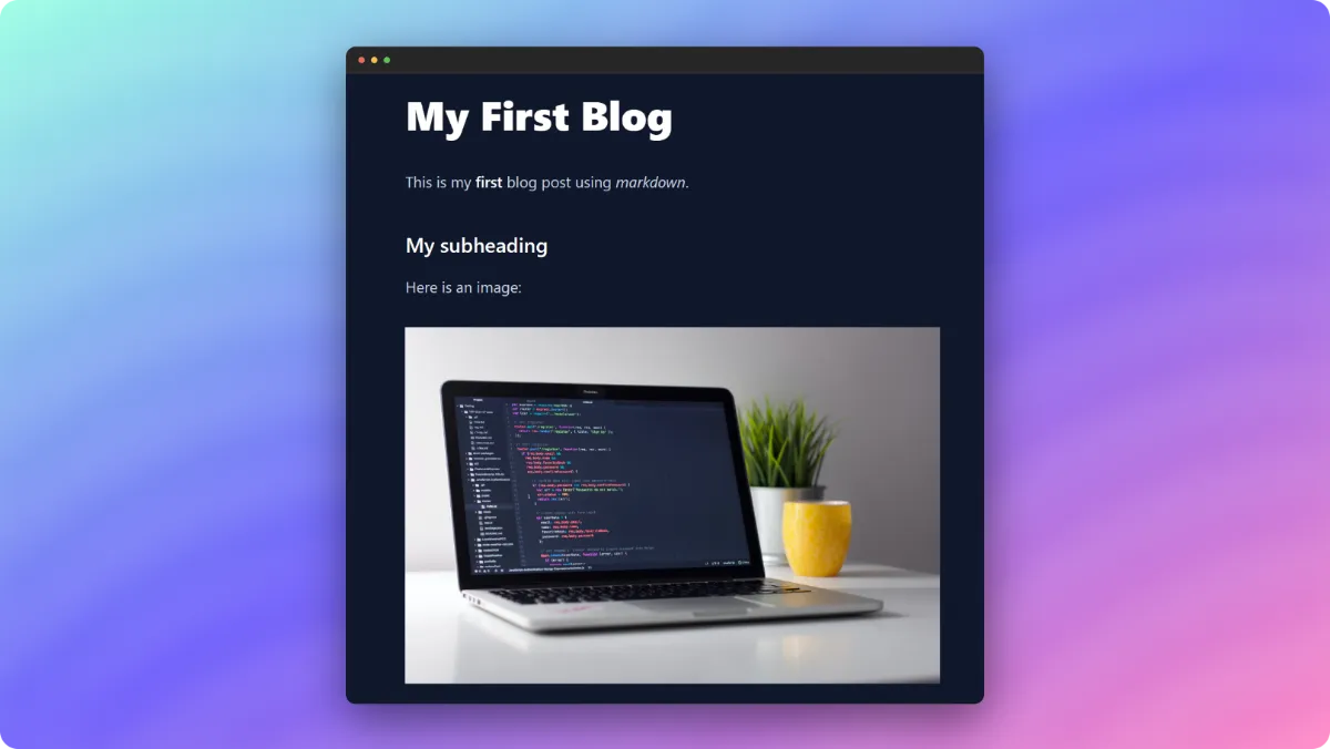 First Blog Page rendered with MDXRemote